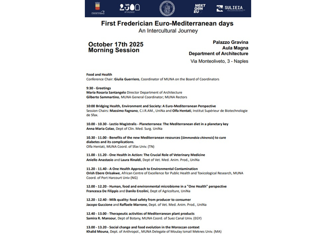 FIRST FEDERICIAN EURO-MEDITERRANEAN DAYS FOOD AND HEALTH